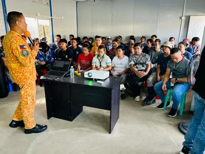 Safety orientation session with seated workers